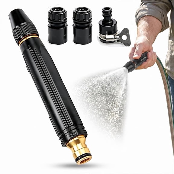 High Pressure Power Washer Nozzle with Connector, Direct Spray Gun, Three Spray Modes
