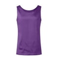 thumbnail image 5 of Satin Sleeveless Top, Round Neck Loose Vest, Blended Fabric, Casual Daily Wear, Purple S, Size S-XXL, 5 of 6