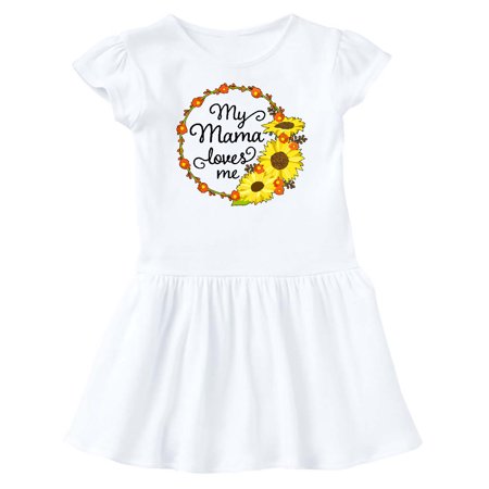 

Inktastic My Mama Loves Me with Sunflower Wreath Gift Baby Girl Dress