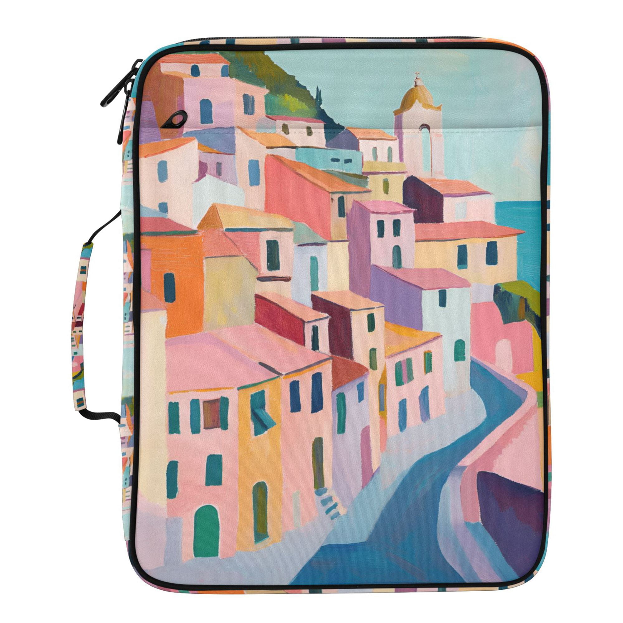 FORMRS Accordion File Folder A4 Size 7-Pocket Expanding Document Organizer Bag with 3 Ring Binder, Abstract Painting