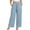 Light Blue, variant on Womens Flowy Wide Leg Crop Pants High Waist Palazzo Cropped Trousers Casual Summer Loose Fit Beach Pants