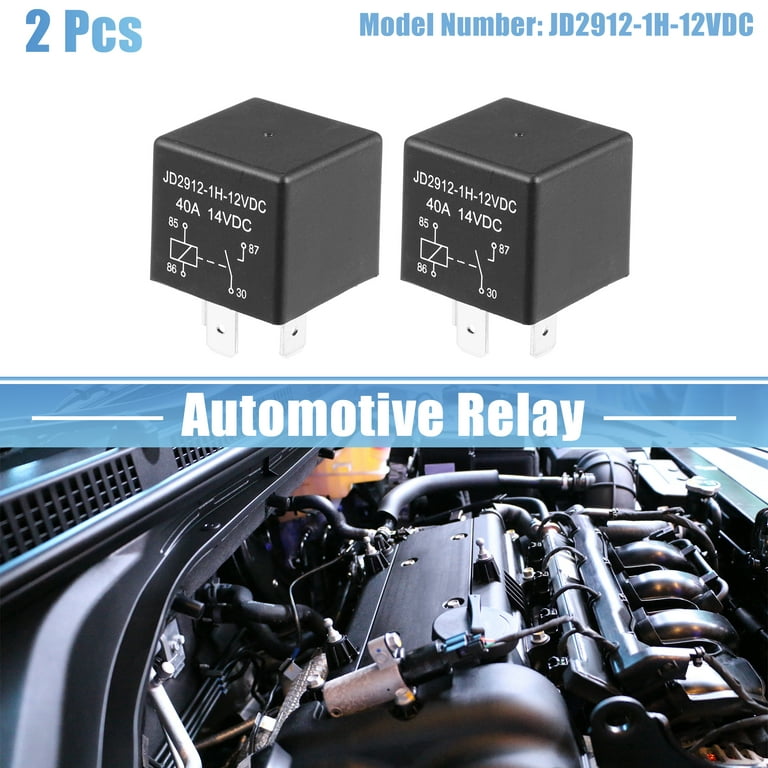 Car Relay 4 Pin 12V 40Amp SPST Model JD2912-1H-12VDC 40A 14VDC Automotive  Relay Switches 2 Pcs 