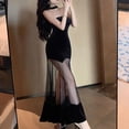 thumbnail image 4 of SMihono Women Tube Top Dress See Through Sexy Long Dresses Summer Strapless Dress Party Clubwear Gowns and Evening Dresses Black L, 4 of 6