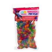 Go Create Translucent Plastic Multi-Color Pony Beads, 9mm 500 Pieces