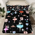 thumbnail image 2 of Homewish Colorful Ballet Princess Bed Sheets,Chic Crown Diamond King Sheets,Rainbow Cartoon Flower Sheet Set For Girls Kids,Super Cozy Room Decor,4-Piece, 2 of 7
