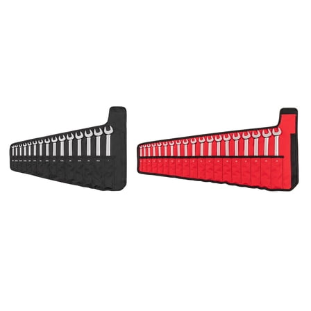 TEKTON Combination Wrench Set with Pouches, 34-Piece (1/4-1 in., 6-24 mm) | WCB94302