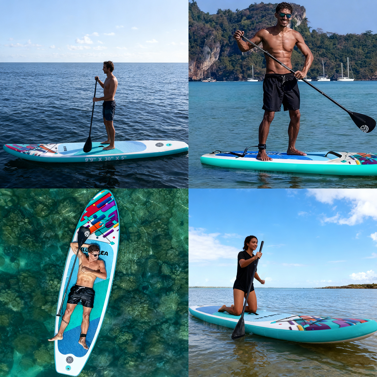 XKZJPG Inflatable Paddle Board with Premium SUP Board Accessories Non-Slip Comfort Deck for Youth & Adults