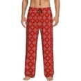 thumbnail image 1 of Balery Red White Snowflakes Pantalones de pijama para hombre, pijama ultraligero, pantalón de descanso-Medium, 1 of 6