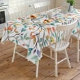 thumbnail image 4 of Teal Orange Eucalyptus Rectangle Tablecloth, Weeping Botanical Leaves Waterproof & StainResistant Tablecloth, Washable Oil-proof Table Cover for Dining/Party/Wedding/Camping/Buffet 60x120 In, 4 of 9