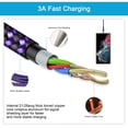 thumbnail image 4 of USB C Cable,USB A to USB C Cable 10ft 3 Pack FiveBox Android Fast USB C Charging Cord Type C Chargers Cables for Samsung(White+Blue+Purple), 4 of 7