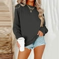 thumbnail image 3 of Resicozy Womens Sweatshirts Oversized Plain Crewneck Pullover Hoodies Trendy Cute Long Sleeve Drop Shoulder Sweater Tops Dark Gray XL, 3 of 6