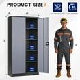 thumbnail image 4 of AUHUP 72" Metal Cabinet with 4 Adjustable Shelves, Garage Storage Cabinets with Locking Doors,Tool Storage Cabinet for Home Office,Warehouse,Workshop(Black Gray), 4 of 9