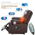 thumbnail image 2 of YODOLLA 2 Seat Leather Recliner Sofa with Massage Heated Function, Home Theater Seating Loveseat Chair in Brown, 2 of 7