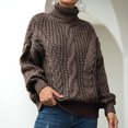thumbnail image 2 of IROINNID Reduced Womens Sweater Turtleneck Pullover Sweater Solid Color Leisure Mid-Length Long Sleeve Knit Sweater Coat, 2 of 9