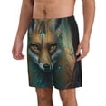 thumbnail image 2 of Susaid Vintage Pattern Fox Print Men's Swim Trunks Hawaiian Bathing Mesh Lining Suit Swimsuits Beach Shorts with Pockets-3X-Large, 2 of 6