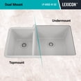 thumbnail image 5 of 32" x 19" Quartz Kitchen Sink, 40/60 Double Bowl Sink, Drop-in Sink, Undermount Sink, Granite Kitchen Sink, Galaxy White Kitchen Sink by Lexicon Platinum LP-4060-W-SO, 5 of 7