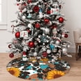 thumbnail image 5 of Lsque Vintage Sunflowes Print Christmas Tree Skirt, Tree Skirt with Ties or Velcro, Perfect for Holiday Decorations, Halloween, and New Year-30", 5 of 7