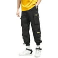 thumbnail image 4 of FINALGANG Mens Solid Color Cargo Jogger Pants Elastic Waist Drawstring Multiple Pockets Contrast Color Straps Lightweight Casual Trousers For Street Daily Wear Comfortable Bottoms, 4 of 4