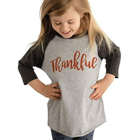 

7 ate 9 Apparel Baby s Thankful Thanksgiving Grey Raglan