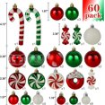 thumbnail image 4 of Adornos para árbol de Navidad, paquete de 60 adornos navideños de bolas de plástico irrompibles para el hogar, fiestas y árboles, 4 of 6