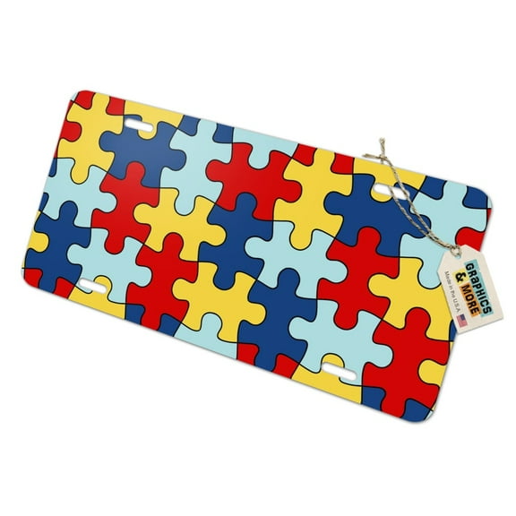Autism Awareness Diversity Puzzle Pieces Novelty Metal Vanity Tag License Plate