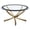 Rose Brass/Black, variant on Brooke Round Glass Top Coffee Table Metal Base Chrome