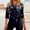 Blue, variant on Womens Tops 3/4 Length Sleeves Boho Western Tops Vintage Floral Side Twist Knot Blouses Dressy Casual Fall Shirt Tee