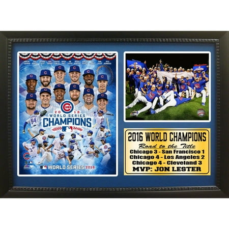- 12x18 Photo Stat Frame, Chicago Cubs 2016 World Series Champions