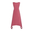 thumbnail image 4 of Ovzne Robes pour Femmes Robe Robes pour Femmes Sans Manches Col Rond à Cordon Décontractée à Volants Ligne A Mini Robe Robe d'Été Liquidation, 4 of 7