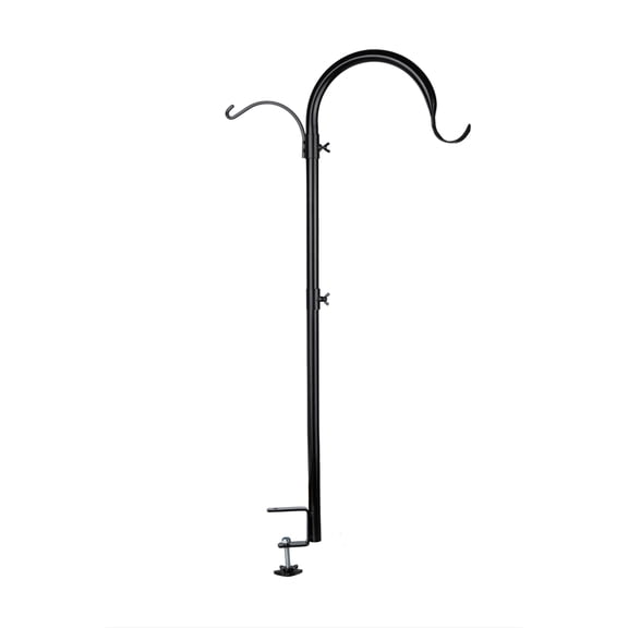 REZIPO Three Span Deck Hook, 37 Inches Deck Bird Feeder Pole, Hanging Baskets Porch Multi-Hook for Deck Kit with Three Branches for Plant Hangers, Lanterns, Wind Chimes and More