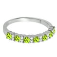 thumbnail image 2 of Dazzlingrock Collection Round Peridot & White Diamond Bridal Anniversary Wedding Band for Women (0.12 ctw, Color I-J, Clarity I1-I2) in 14K White Gold, Size 4.5, 2 of 4