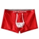 thumbnail image 1 of Ceisia Men's Solid Color Knitted Cotton Boxer Briefs, U-Shaped Pouch High Elasticity Breathable Underwear for Men Red M Gifts, 1 of 6