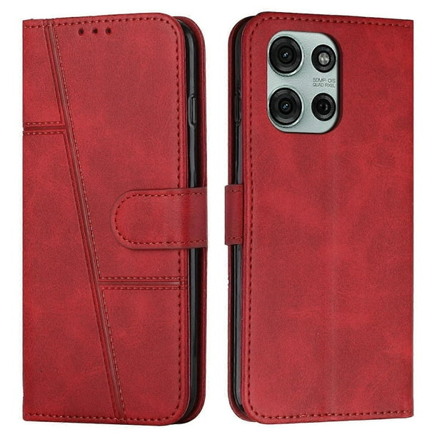 For Motorola Moto G75 5G Case Stand Flip Protective Leather Phone Cover - Black