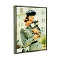 thumbnail image 3 of Stupell Industries Vintage Woman & Dog Portrait Beauty & Fashion Photography Gray Floater Framed Art Print Wall Art, 3 of 6
