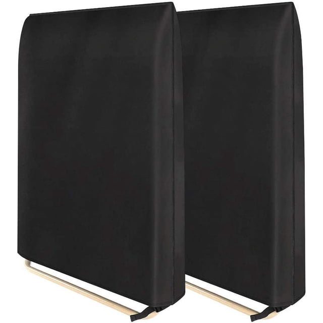 2 Pcs Housse de Chaise Pliante de Patio Protecteur de Chaise Pliante d'Extérieur Imperméable et Résistant aux UV Noir