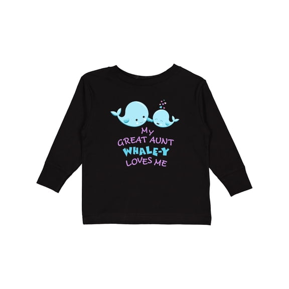 Inktastic My Great Aunt Whale-y Loves Me Boys or Girls Long Sleeve Toddler T-Shirt