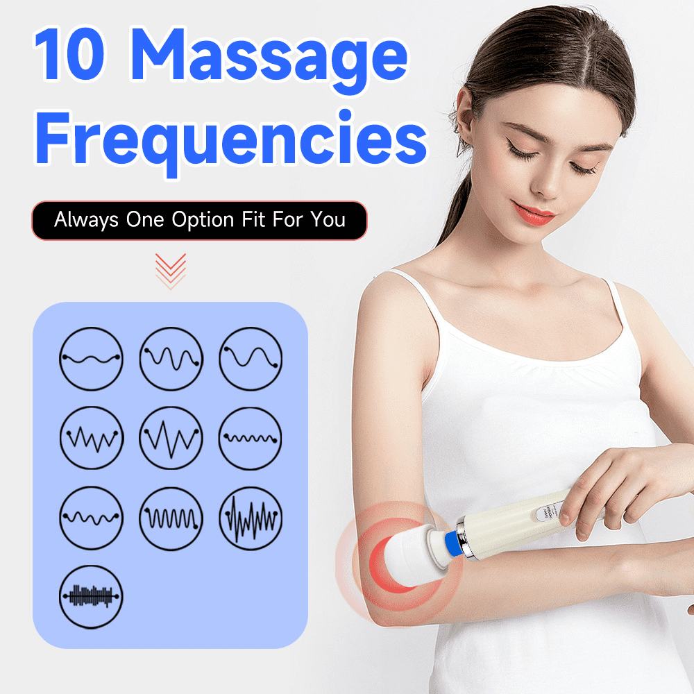Powerful Handheld Massage Stick Magic Massage Stick -10 Modes, Women's Cordless Stick Massager, Relaxing USB - Rear Neck Muscle Tension Relieves Stress - Muscle Soreness Recovery Assistance