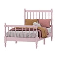 thumbnail image 6 of THOWDEE Twin Size Wood Platform Bed Frame with Gourd Shaped Headboard and Footboard, 80"L x 40.7"W x 44.9"H No Box Spring Needed, Pink, 6 of 7