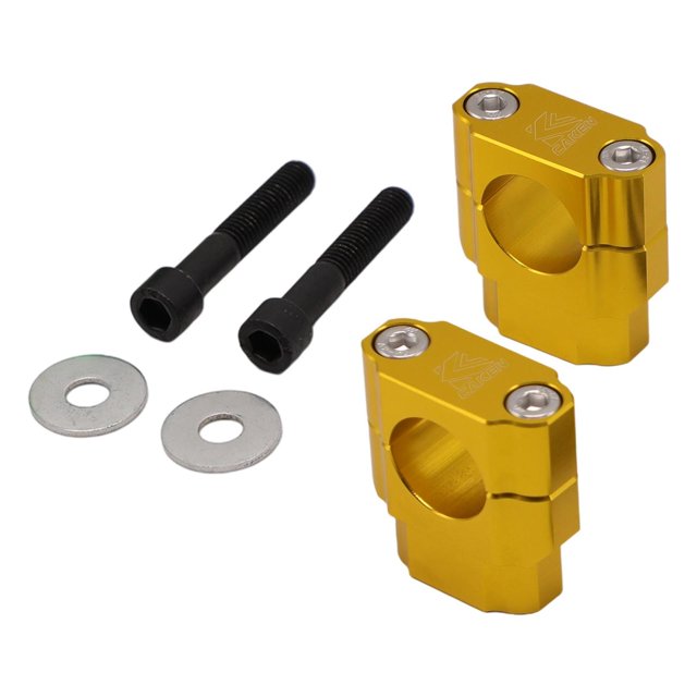 2 uds elevadores de manillar de aluminio para motocicleta, barras de manillar de 28 mm, abrazadera de montaje, barra elevadora de manillar, adaptador - Amarillo Sunnimix Elevador de manillar