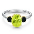 thumbnail image 3 of Gem Stone King 10K Two Tone Gold Yellow Lemon Quartz and Black Onyx Engagement Ring for Women | 2.09 Cttw | Oval 9X7MM | Gemstone Birthstone | Size 9, 3 of 6
