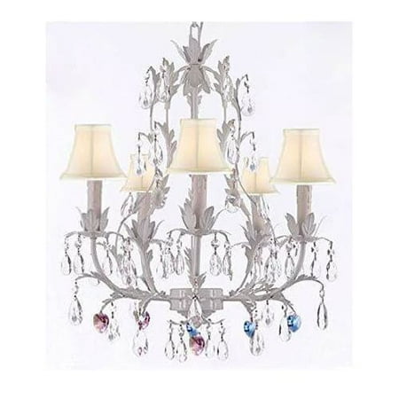 Harrison Lane J2 1183 Versailles 5 Light 18 Wide Mini Chandelier Harrison Lane J2 1183 Versailles 5 Light 18 Wide Mini Chandelier With White Shades