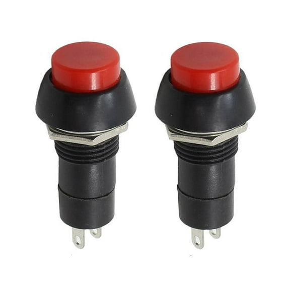 2x Red Push Button Switch Latching Bolt-On ON/OFF Car DC 12V/5A, AC 125V/3A 250V