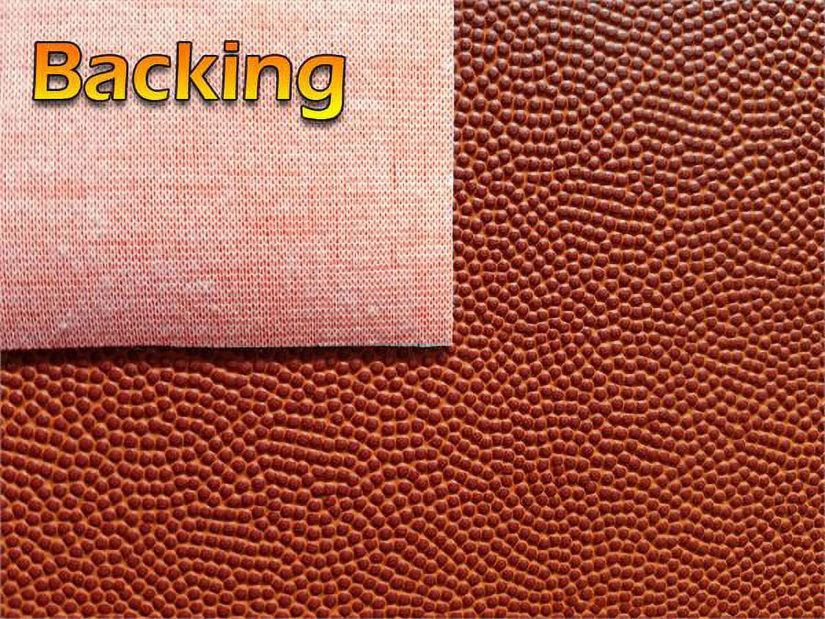 Vinyl Basketball ORANGE Fake Leather Upholstery Fabric / 54" Wide / Sold by the Yard