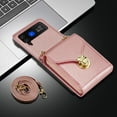 thumbnail image 7 of Allytech Case for Samsung Galaxy Z Flip3 5G, [Large Capacity] Wallet Case with Card Slots & Zipper Pocket, Premium PU Leather Metal Snap Kickstand Shockproof Case with Shoulder Strap, Rosegold, 7 of 7