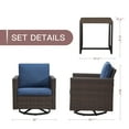 thumbnail image 6 of Gymojoy Patio Furniture Set, 5 Pieces Outdoor Furniture Sets with Rocking Swivel Chairs, Wicker Rattan Outdoor Conversation Set with Table for Backyard, Deck, Porch, 6 of 9