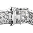 thumbnail image 5 of Moon Glow Moonstone White Zircon Silver Stars Bracelet Size 7.25" Ct 23.78, 5 of 6