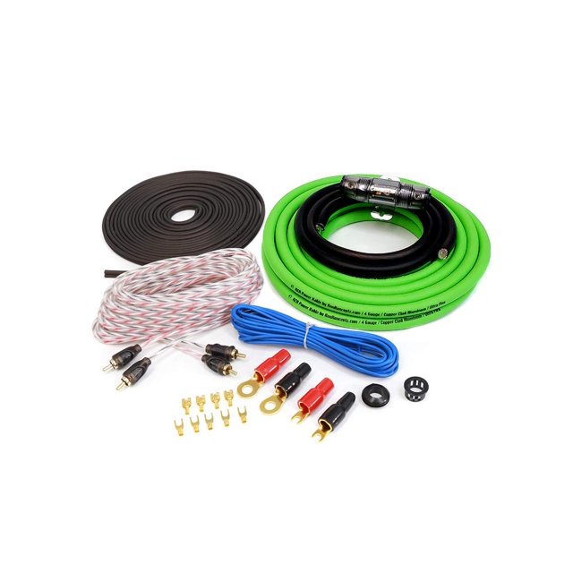 KnuKonceptz KCA Kit completo de cableado de instalación de amplificador de calibre 4 (verde)