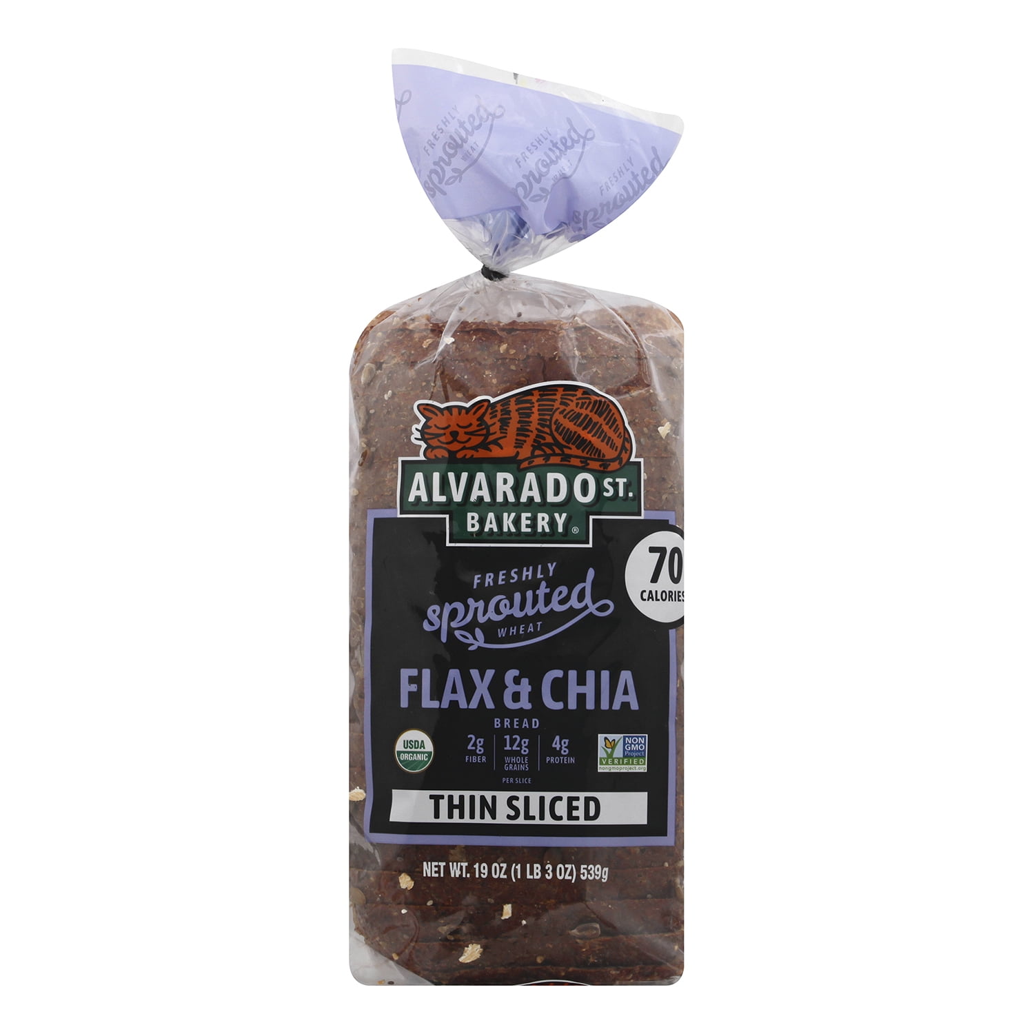 Alvarado St. Bakery Thin Sliced Sprouted Wheat Flax and Chia Bread, 19