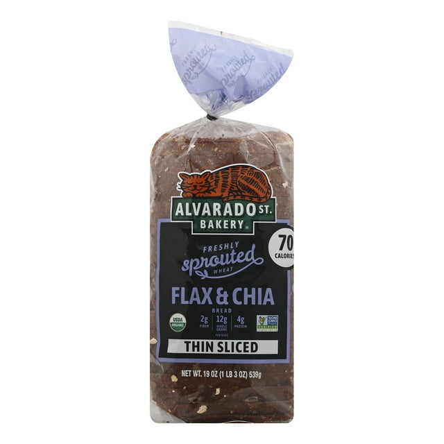 Alvarado St. Bakery Thin Sliced Sprouted Wheat Flax and Chia Bread, 19