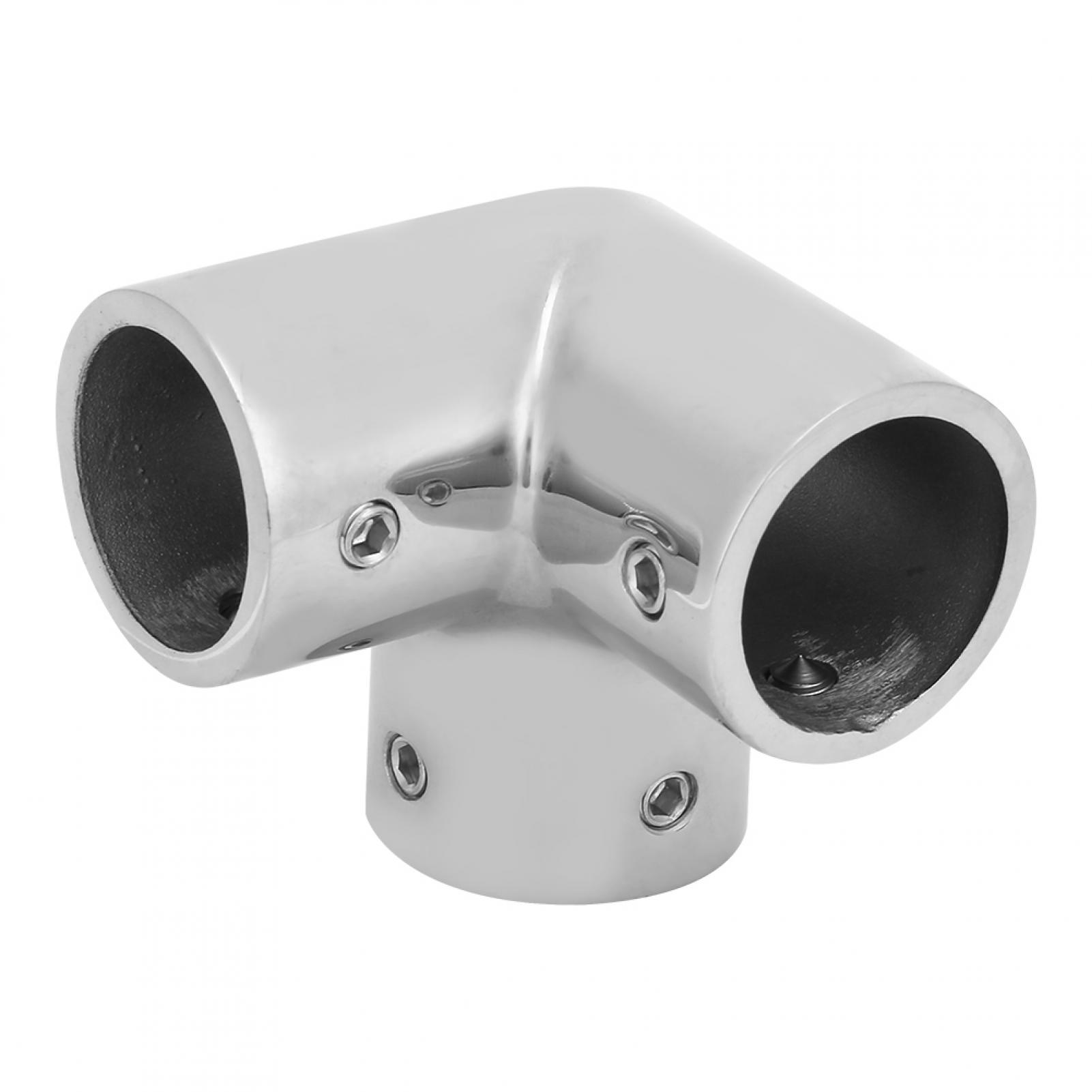 3-Way Stainless Steel Corner Pipe Fitting Tube Connector Side Outlet ...